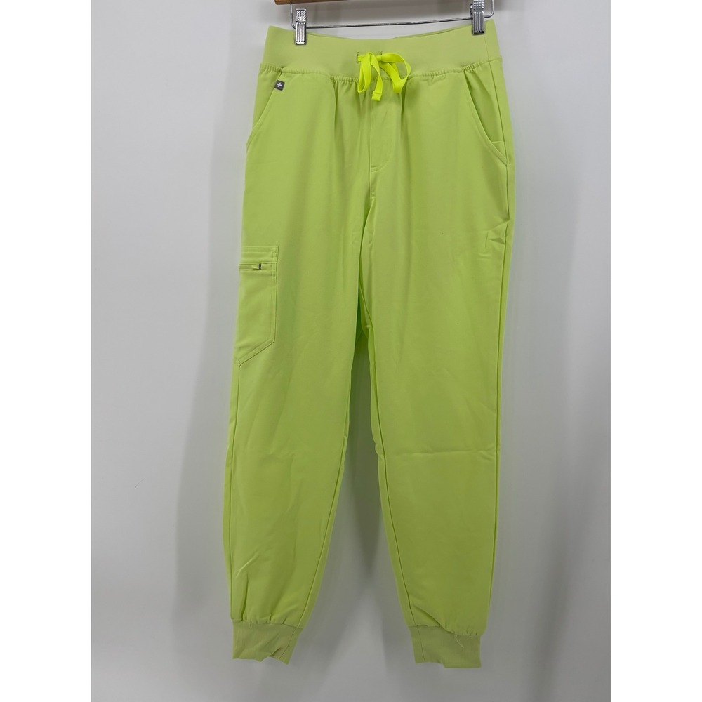 FIGS High Waisted Zamora Scrub Pants Women's Small Neon Green NWT